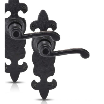 black front iron cast door lever handle